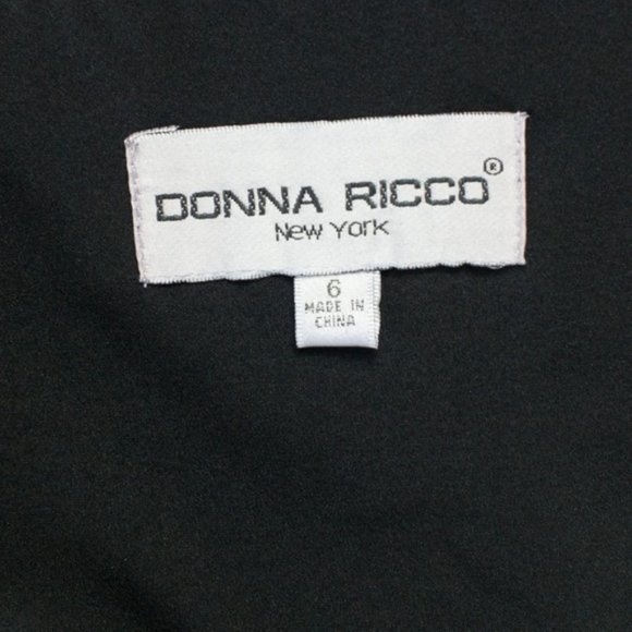 Donna Ricco Pin-Up Halter Dress – Retro Floral Black Red Green – Size 6 - Picture 4 of 5